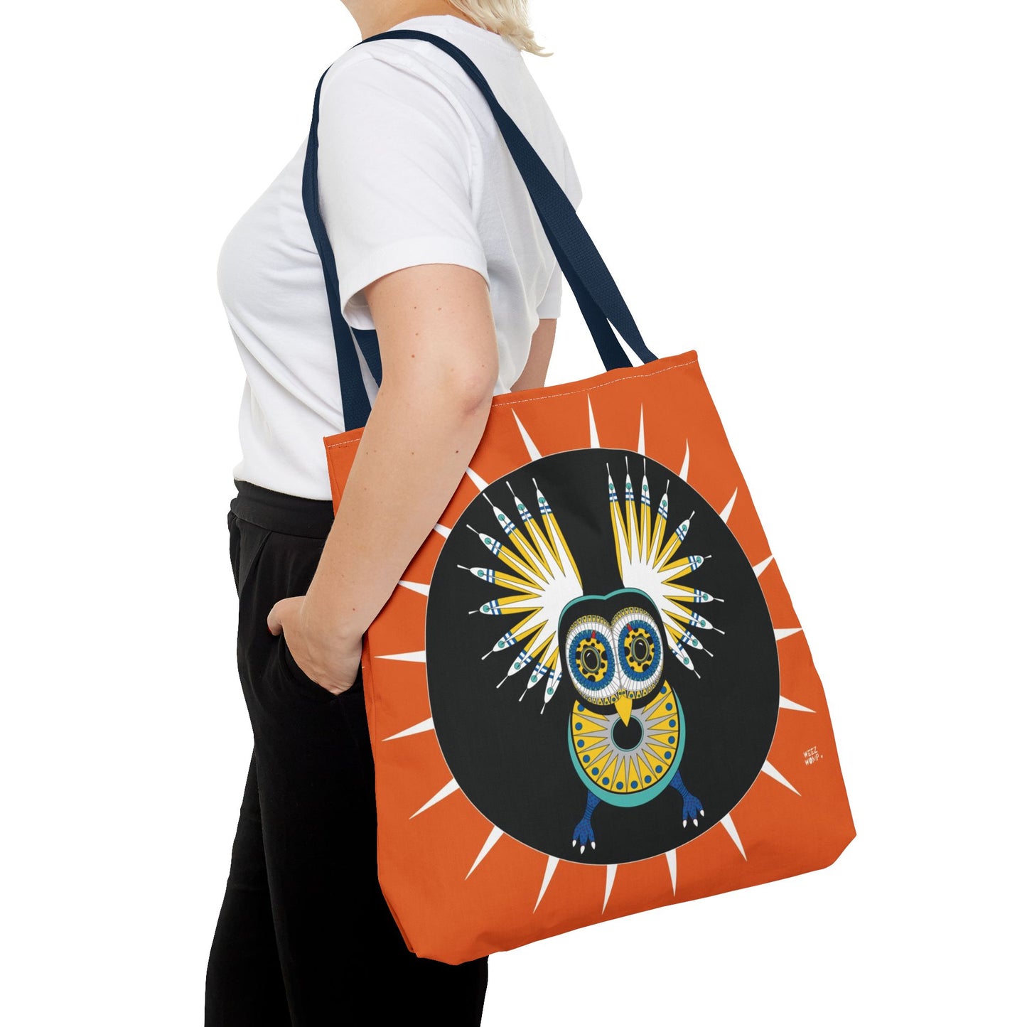 Oaxacan Owl in Orange - Fashion Tote & Beach Bag