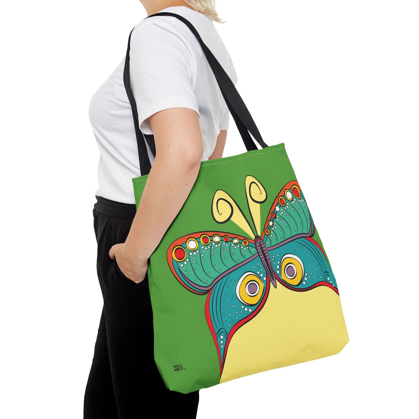 Butterfly in Green - Fashion Tote & Beach Bag