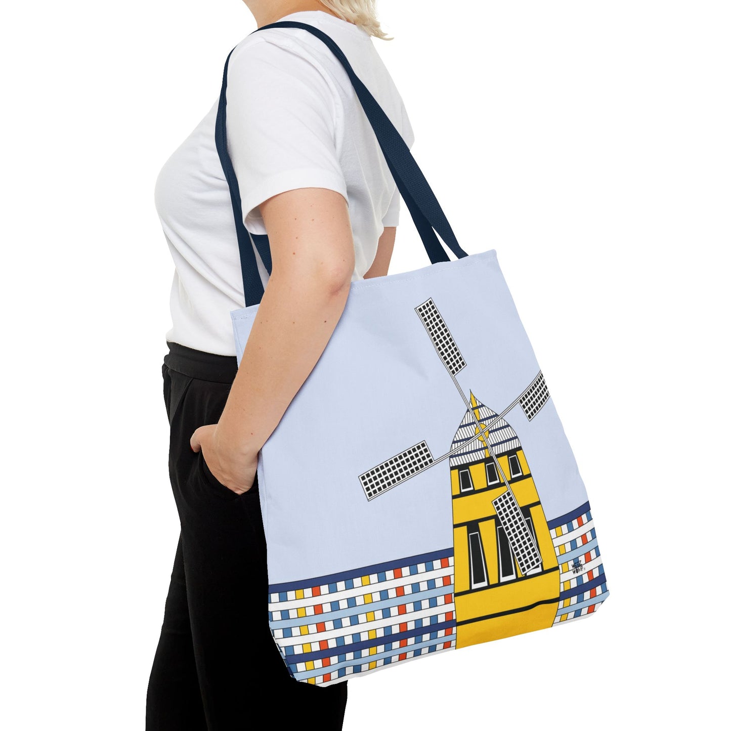 Windmill in Blue - Fashion Tote & Beach Bag