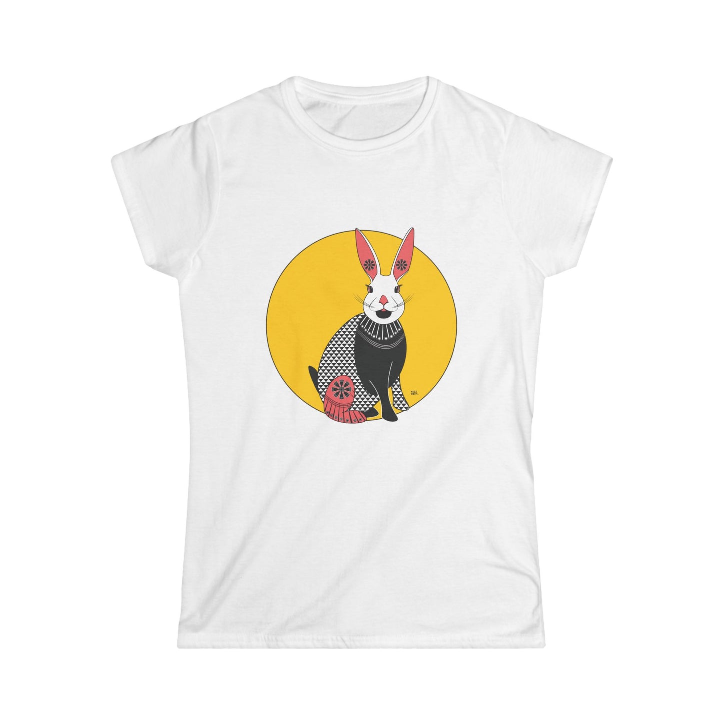 Folk Bunny in Yellow Women's Softstyle Tee