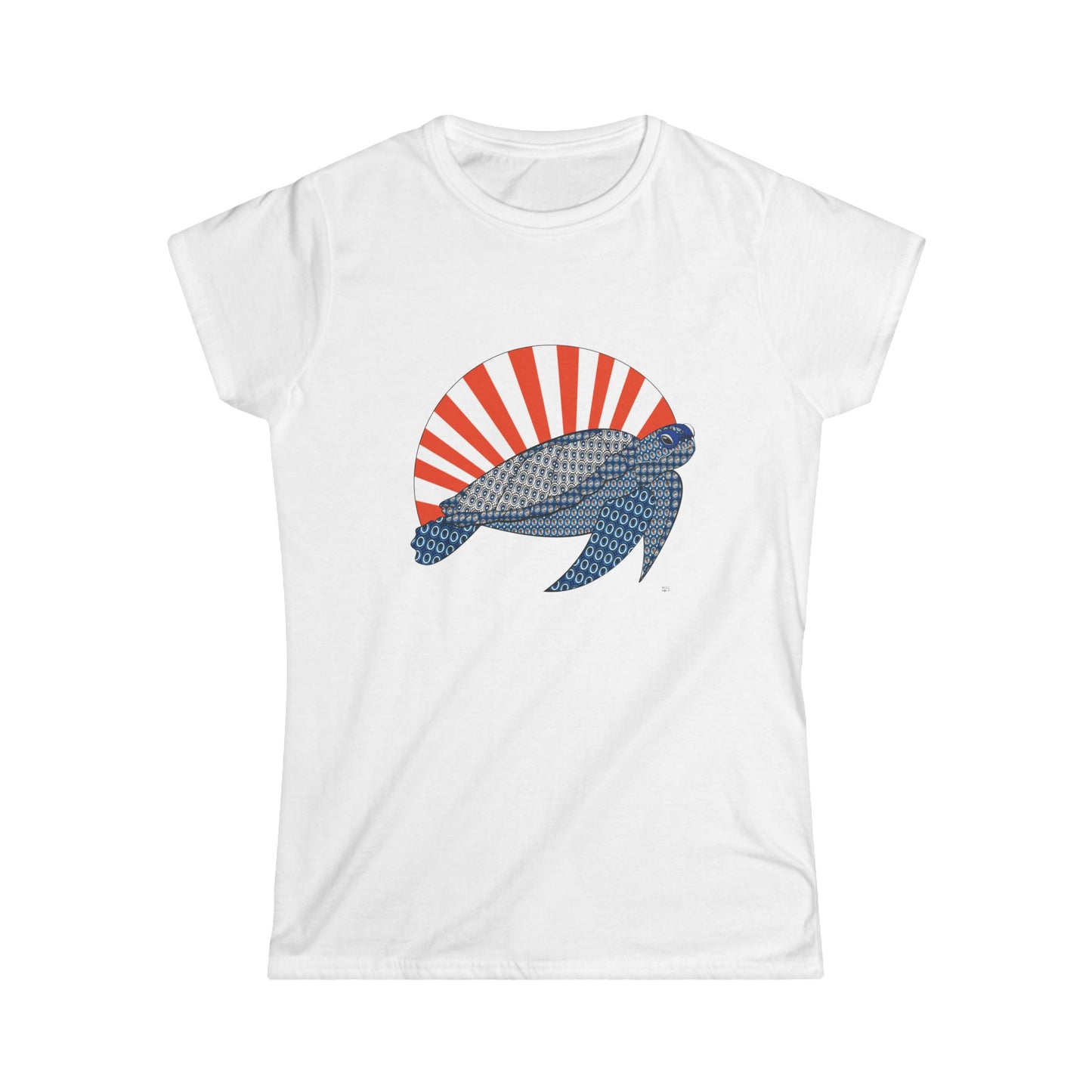 Sea Turtle in Blue Women's Softstyle Tee
