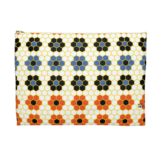 Travel Pouch Cosmetic Bag – Makeup & Toiletry Organizer for Beauty Essentials | Orange Honey Comb