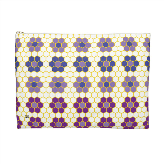Travel Pouch Cosmetic Bag – Makeup & Toiletry Organizer for Beauty Essentials | Purple Honey Comb
