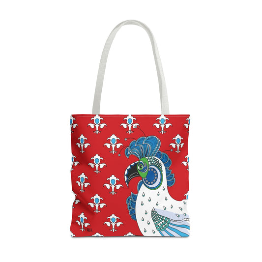 Fluer de Lis Rooster in Red - Fashion Tote & Beach Bag