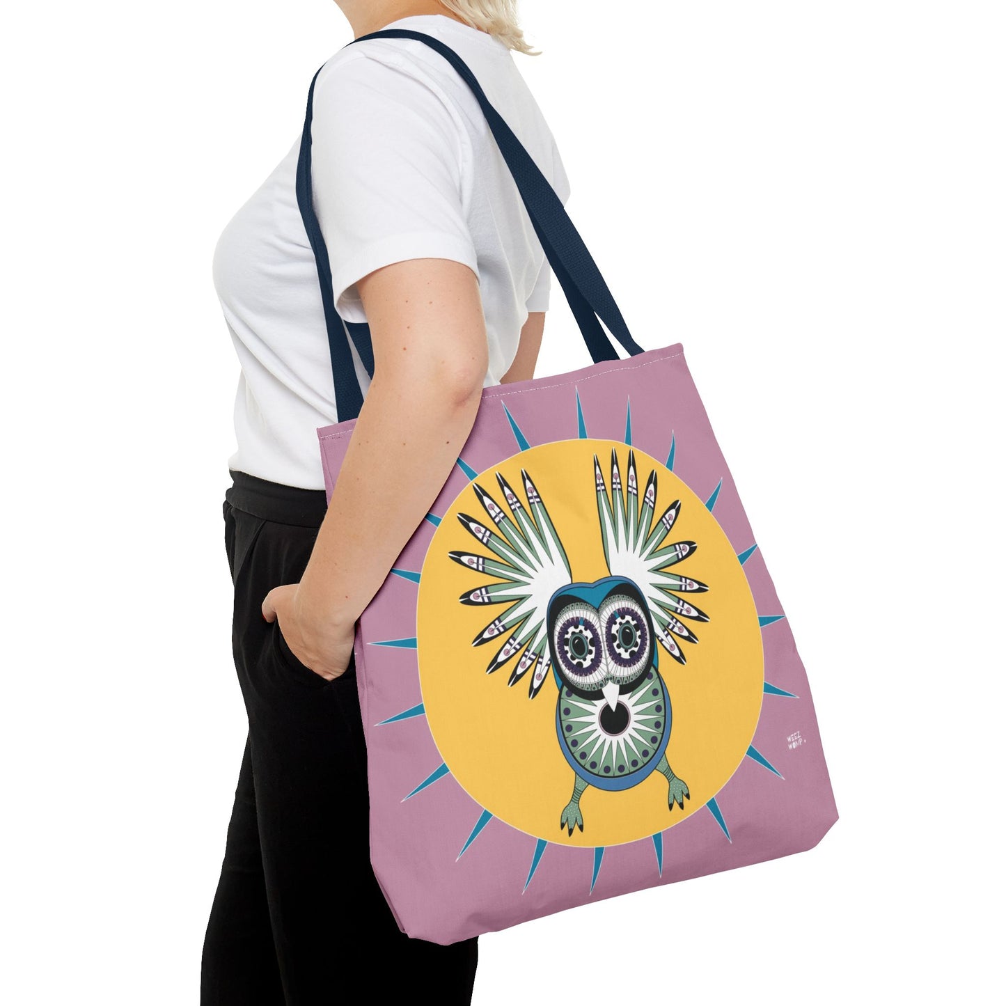 Oaxacan Owl in Weathered Rose - Fashion Tote & Beach Bag