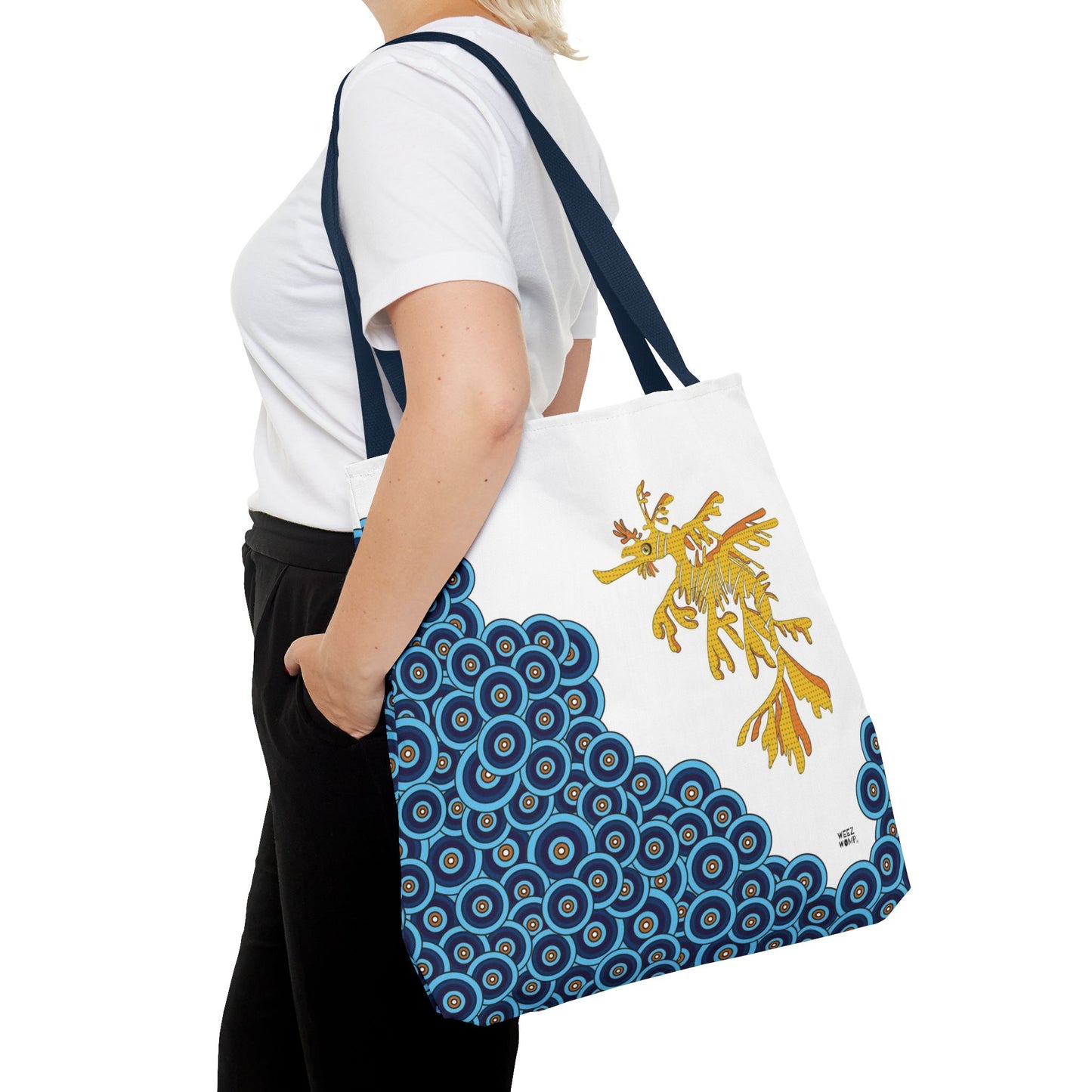 Seahorse in Blue - Fashion Tote & Beach Bag