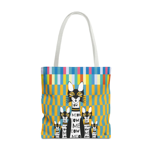 10 Pin Cat's in Blue - Fashion Tote & Beach Bag