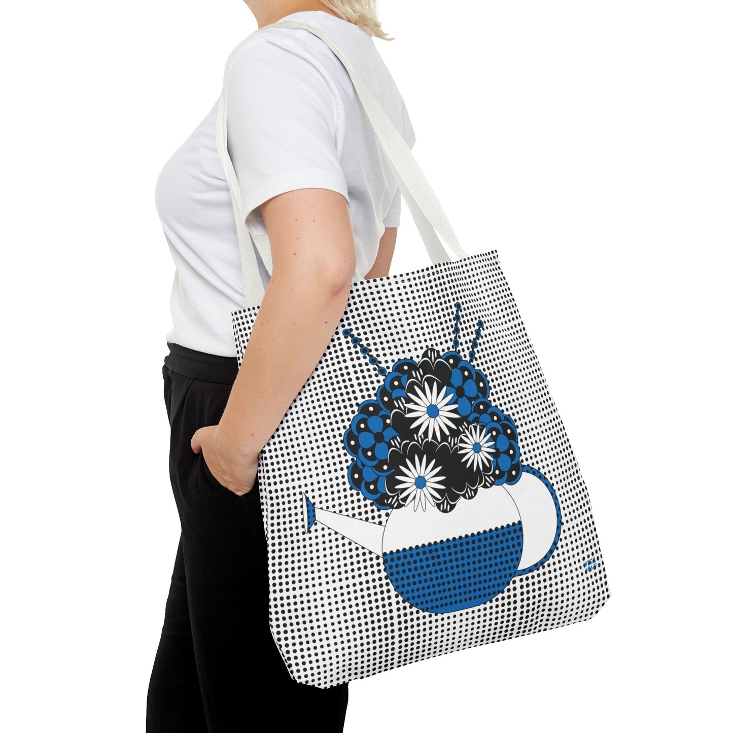 Gardeners Delight Blue Watering Can & Flowers - Fashion Tote & Beach Bag