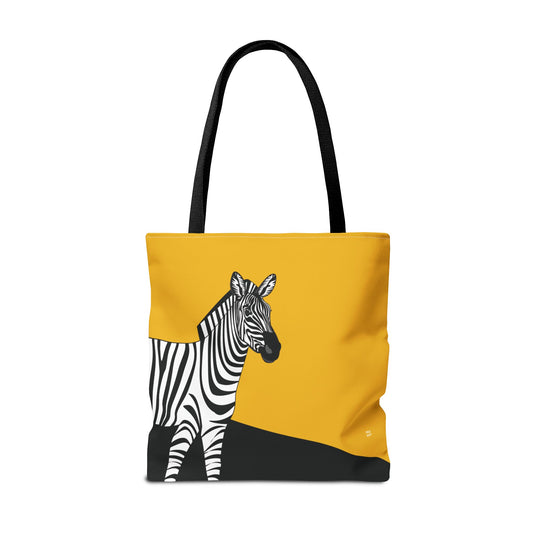 Zebra on Yellow - Fashion Tote & Beach Bag