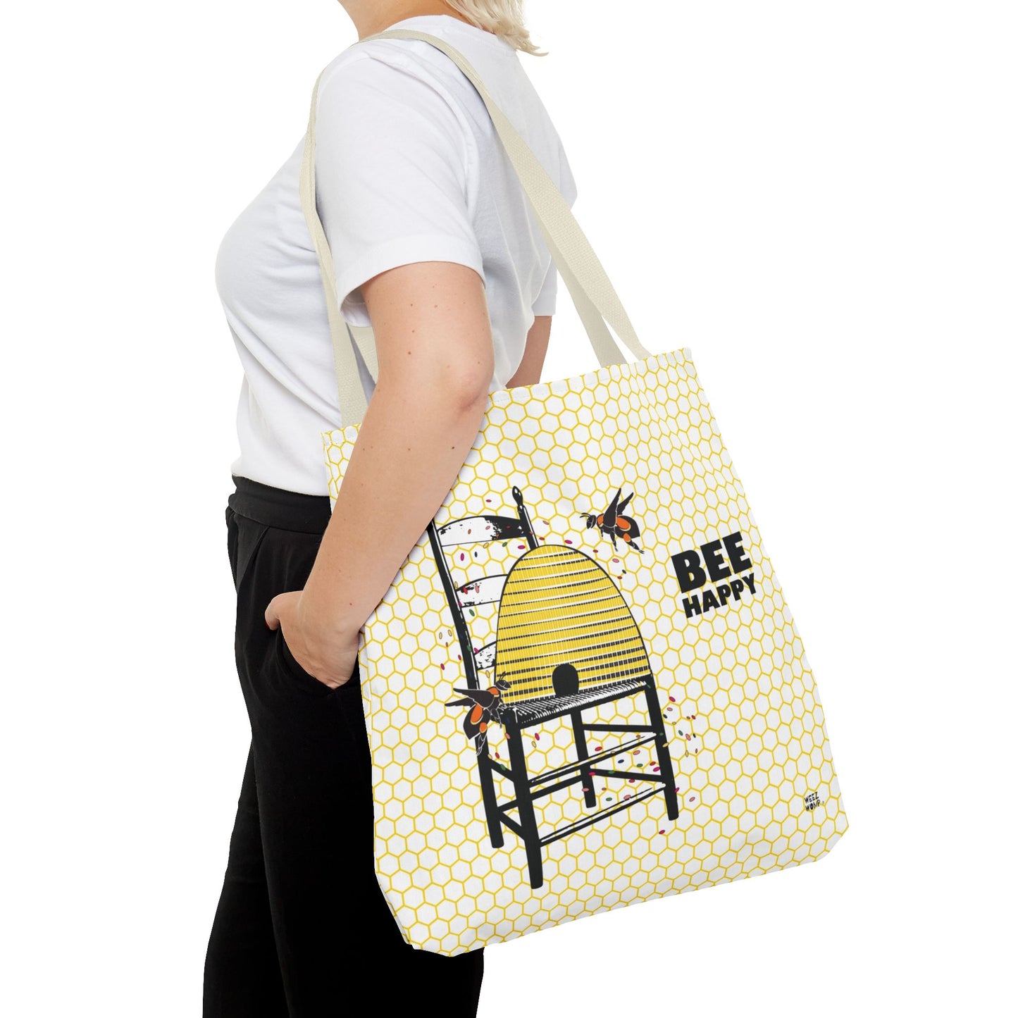 Bee Happy Bee Hive - Fashion Tote & Beach Bag