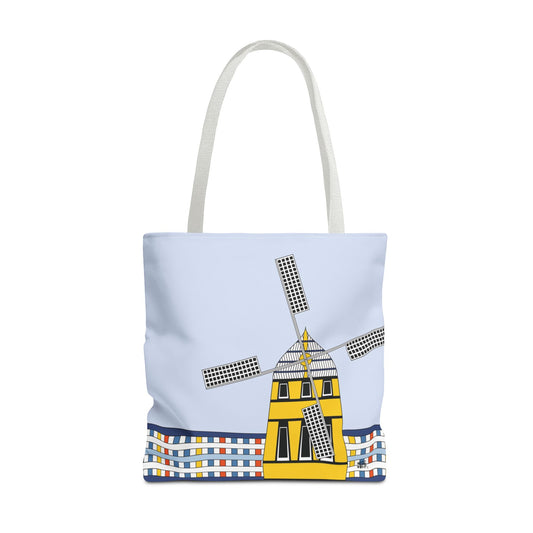 Windmill in Blue - Fashion Tote & Beach Bag
