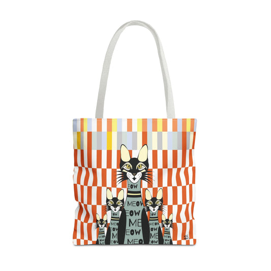 10 Pin Cat's in Orange - Fashion Tote & Beach Bag