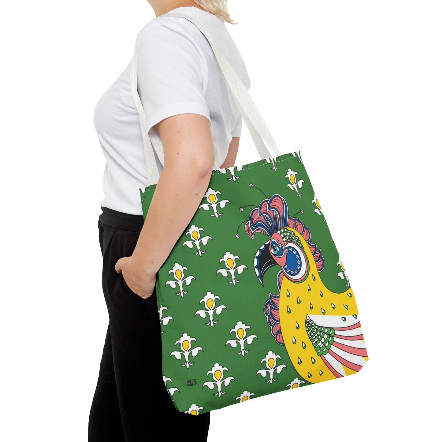 Fluer de Lis Rooster in Green - Fashion Tote & Beach Bag
