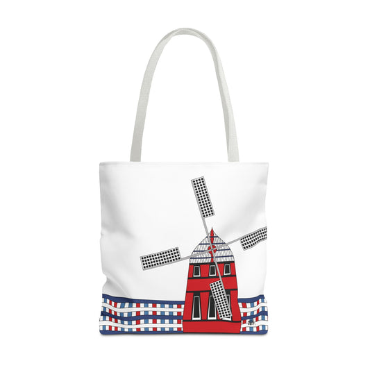 Windmill in Red - Fashion Tote & Beach Bag