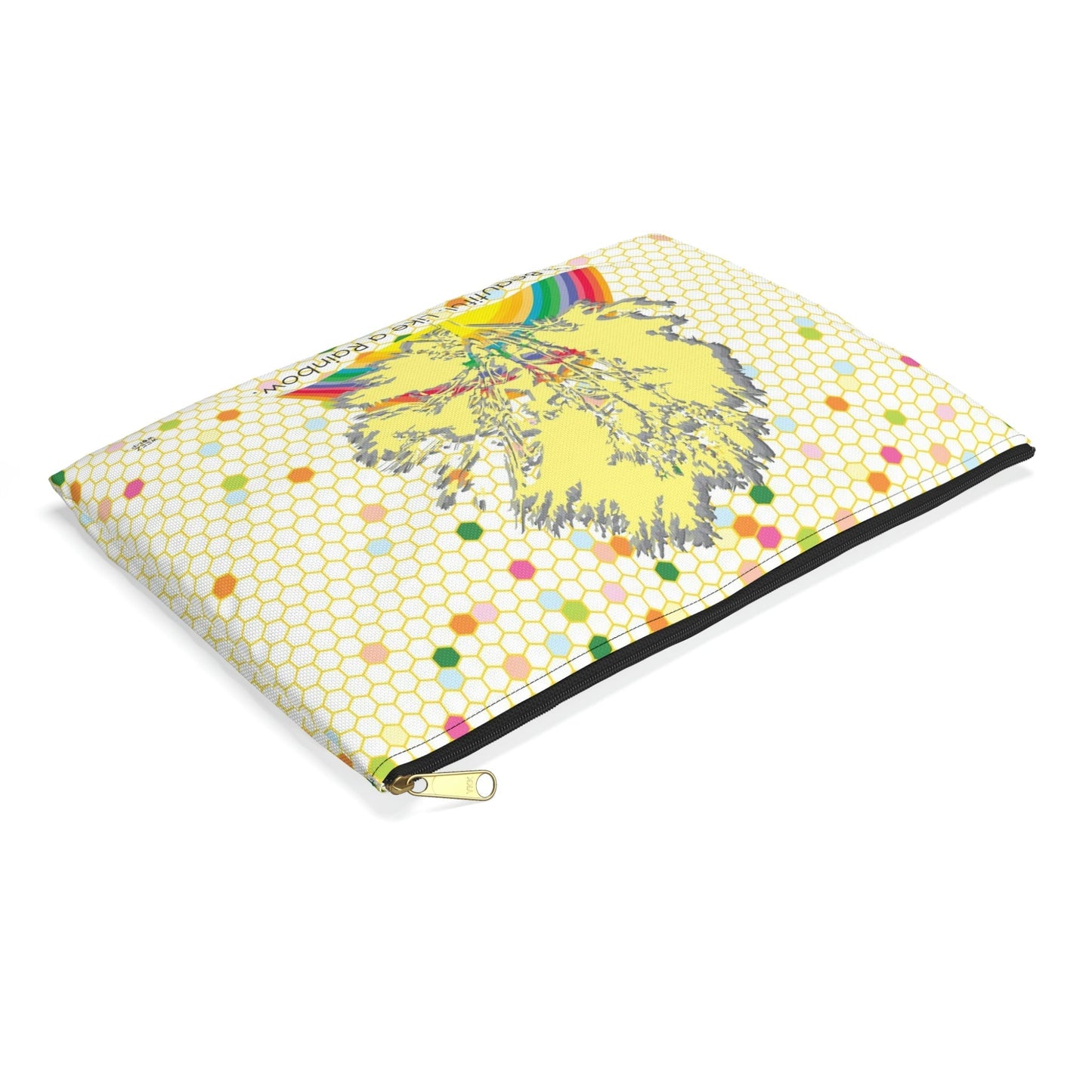Be Beautiful Like A Rainbow Travel Pouch Organizer Cosmetic Bag / Cosmetic Bags / Makeup Bags / Toiletry Bag / Waterproof Beauty Bag - WeezWomp