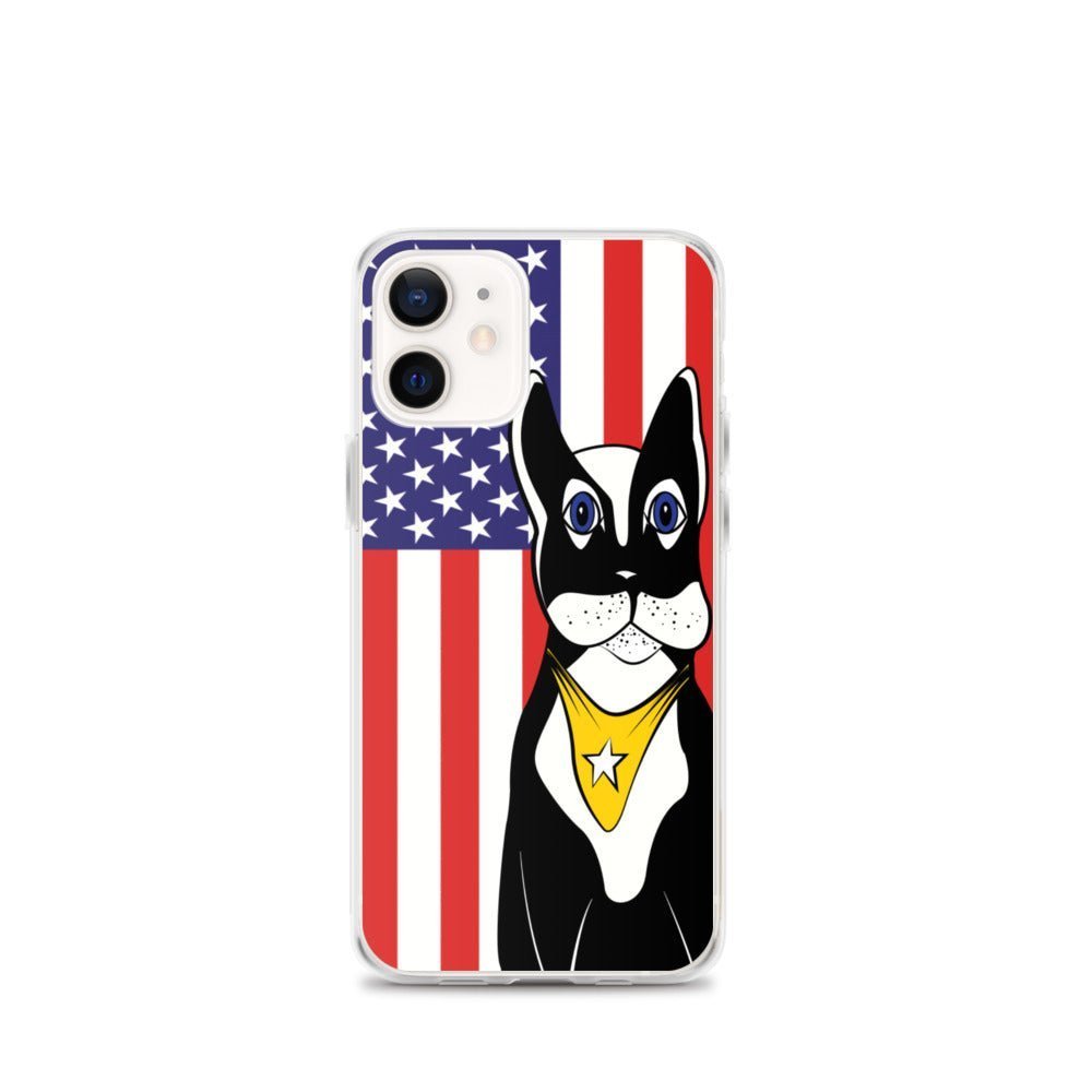 Fashion iPhone Case - American Flag & Dog - iPhone 11, 11 Pro, 11 Pro Max, 12, 12 Mini, 12 Pro, 12 Pro Max, 7plus/8plus 7/8, XS Max, XR - WeezWomp