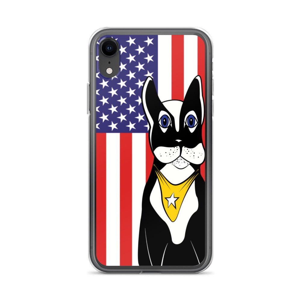 Fashion iPhone Case - American Flag & Dog - iPhone 11, 11 Pro, 11 Pro Max, 12, 12 Mini, 12 Pro, 12 Pro Max, 7plus/8plus 7/8, XS Max, XR - WeezWomp