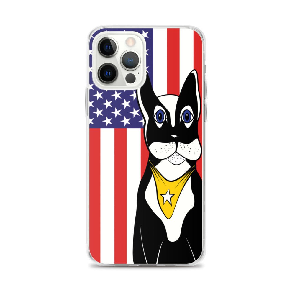 Fashion iPhone Case - American Flag & Dog - iPhone 11, 11 Pro, 11 Pro Max, 12, 12 Mini, 12 Pro, 12 Pro Max, 7plus/8plus 7/8, XS Max, XR - WeezWomp