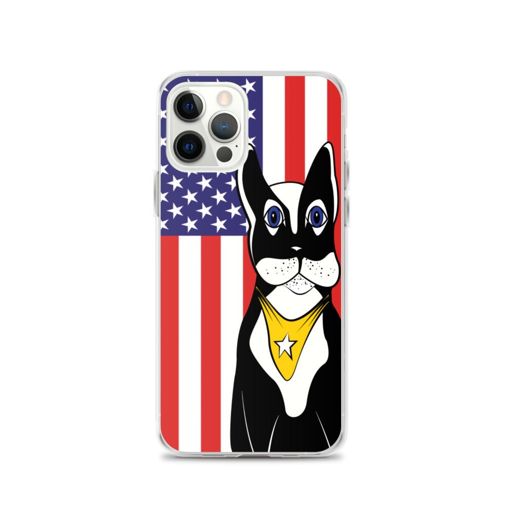 Fashion iPhone Case - American Flag & Dog - iPhone 11, 11 Pro, 11 Pro Max, 12, 12 Mini, 12 Pro, 12 Pro Max, 7plus/8plus 7/8, XS Max, XR - WeezWomp