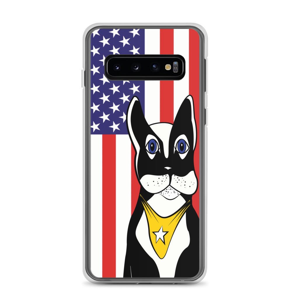 Fashion Samsung Galaxy Phone Case Accessory - American Flag & Dog - S10 S10+ S10e S20 S20p S20u - WeezWomp