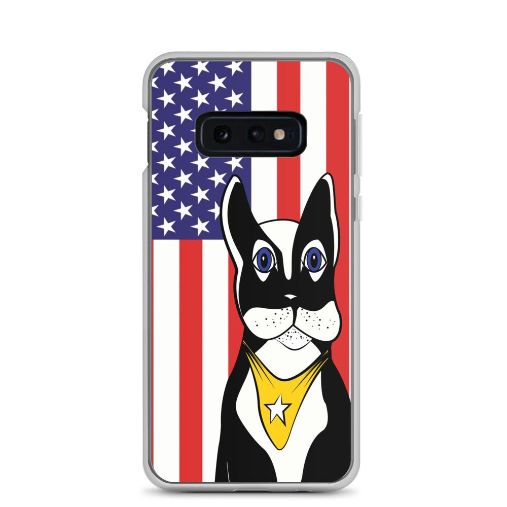 Fashion Samsung Galaxy Phone Case Accessory - American Flag & Dog - S10 S10+ S10e S20 S20p S20u - WeezWomp