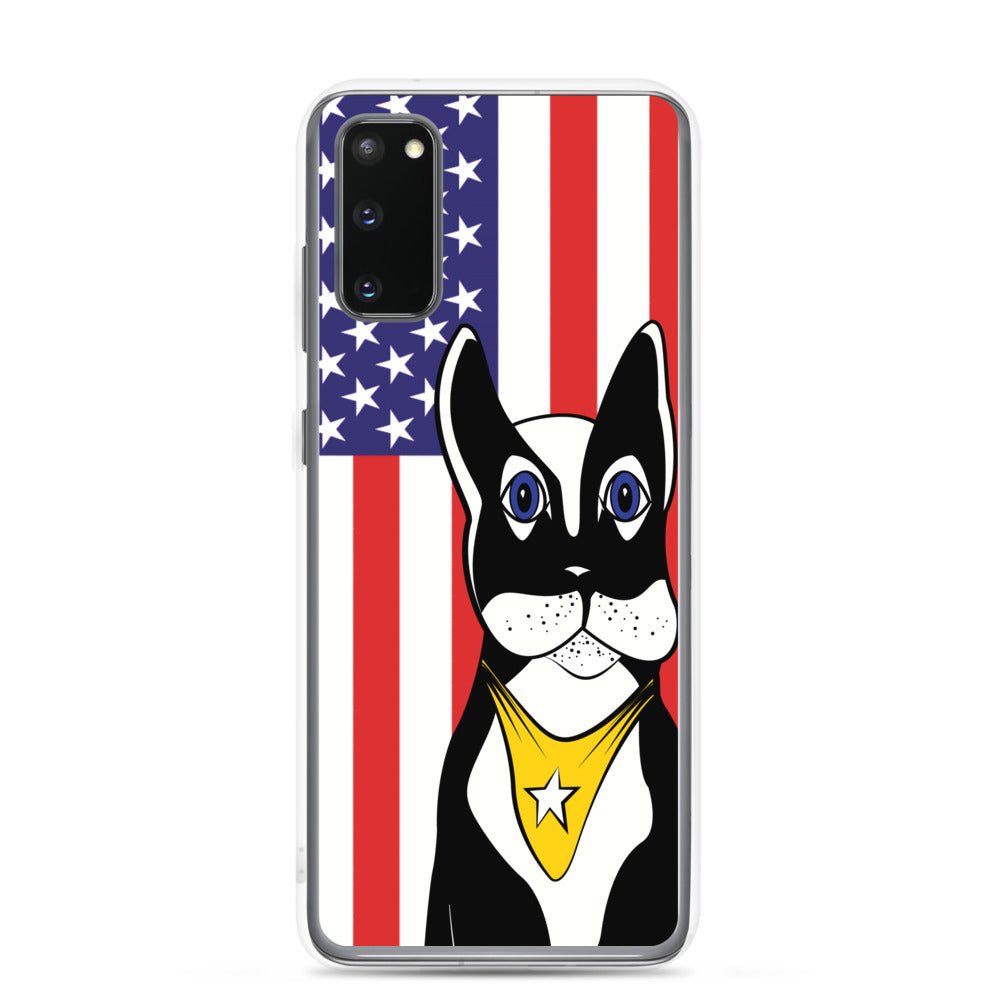 Fashion Samsung Galaxy Phone Case Accessory - American Flag & Dog - S10 S10+ S10e S20 S20p S20u - WeezWomp