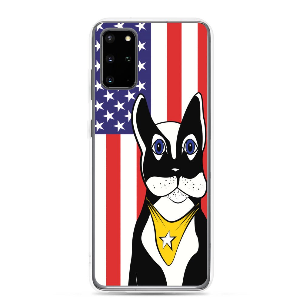 Fashion Samsung Galaxy Phone Case Accessory - American Flag & Dog - S10 S10+ S10e S20 S20p S20u - WeezWomp