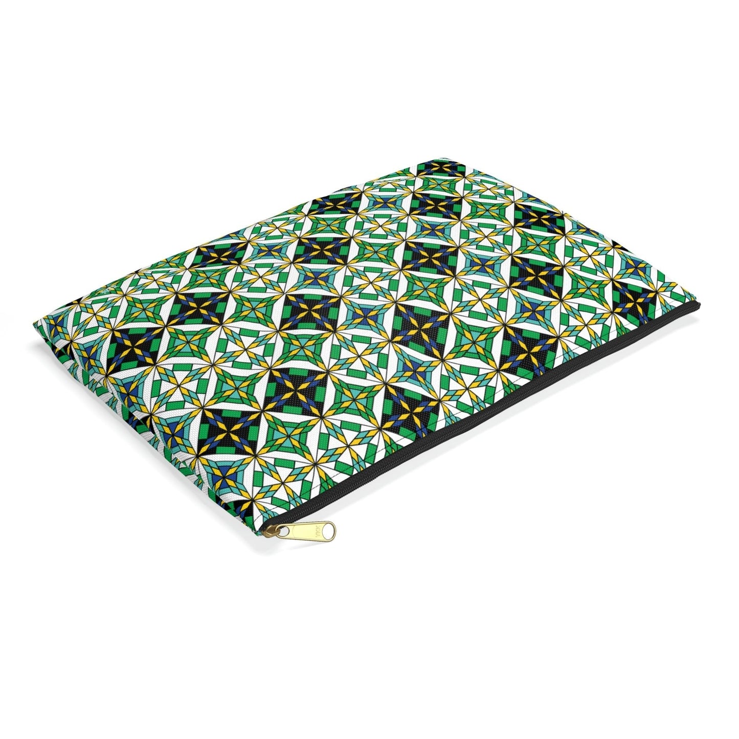 Green Diamond Quilt Travel Pouch Organizer Cosmetic Bag / Cosmetic Bags / Makeup Bags / Toiletry Bag / Waterproof Beauty Bag - WeezWomp
