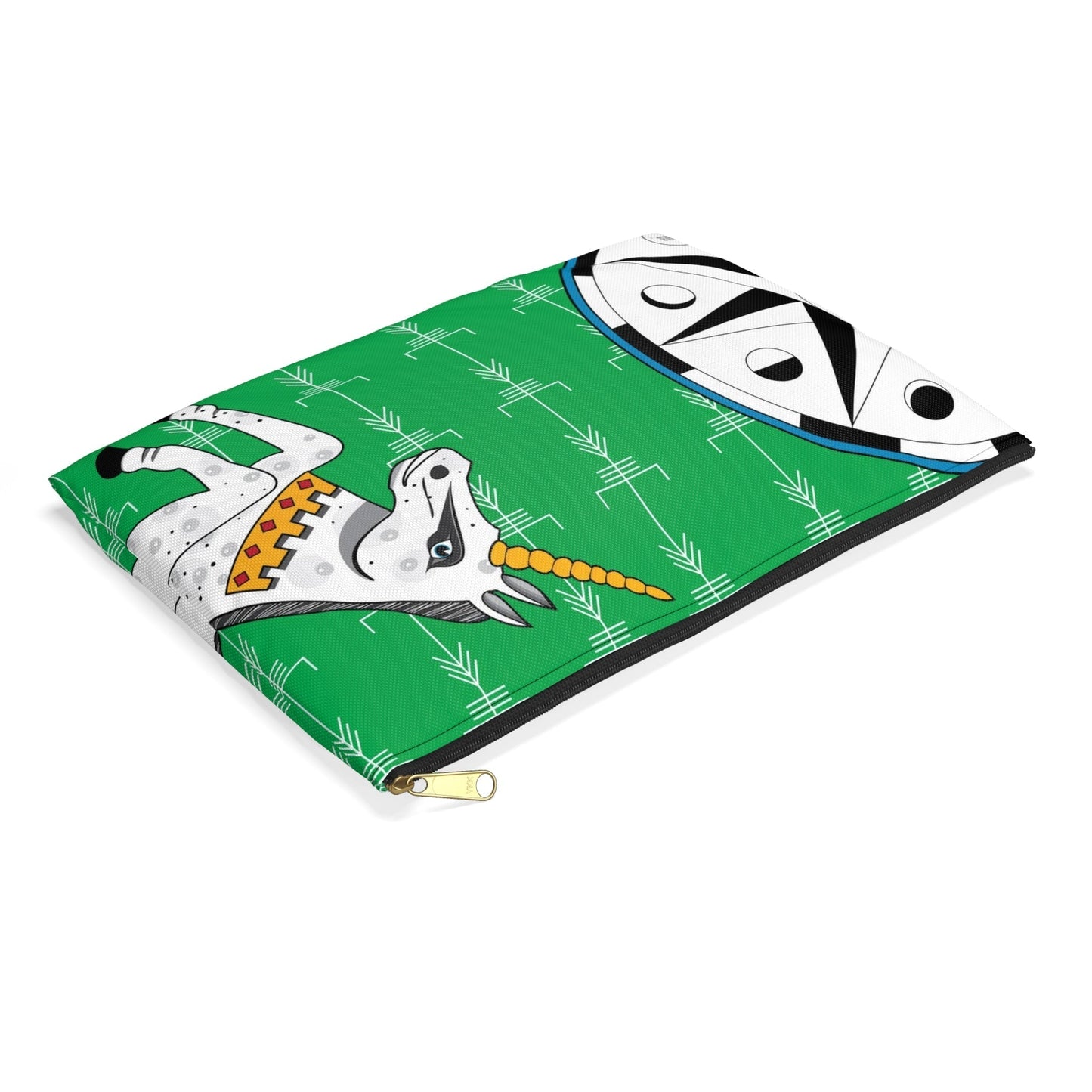 Green Unicorn Makeup Pouch Organizer Cosmetic Bag Accessory Travel Pouch / Cosmetic Bags / Makeup Bags / Toiletry Bag / Waterproof Beauty Bag - WeezWomp