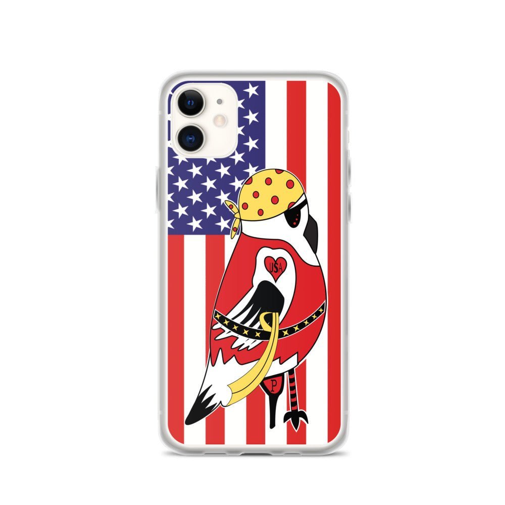 iPhone Protective Cell Phone Case - American Pirate with United States Flag - by WeezWomp - WeezWomp