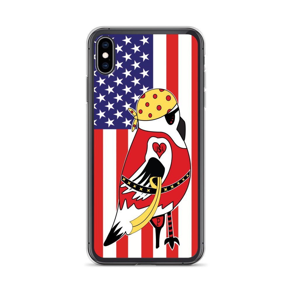 iPhone Protective Cell Phone Case - American Pirate with United States Flag - by WeezWomp - WeezWomp