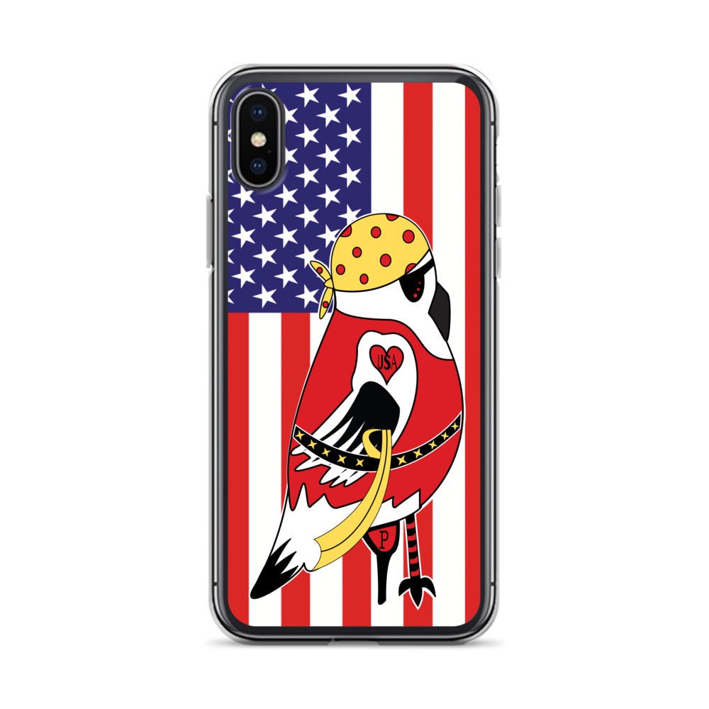 iPhone Protective Cell Phone Case - American Pirate with United States Flag - by WeezWomp - WeezWomp