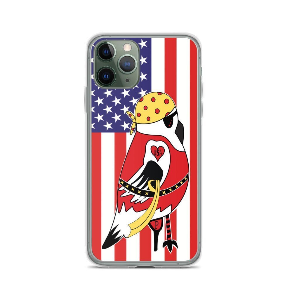 iPhone Protective Cell Phone Case - American Pirate with United States Flag - by WeezWomp - WeezWomp