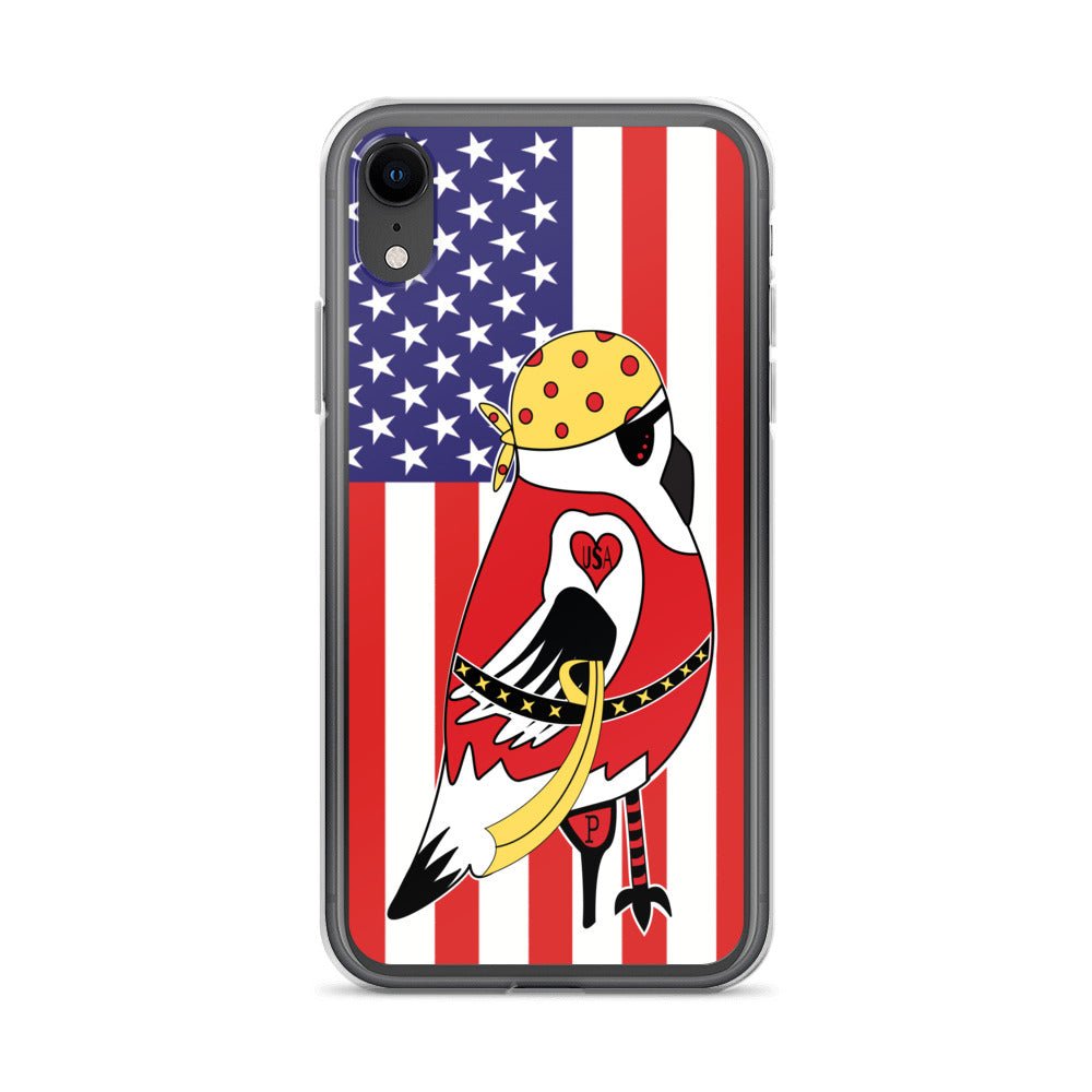 iPhone Protective Cell Phone Case - American Pirate with United States Flag - by WeezWomp - WeezWomp