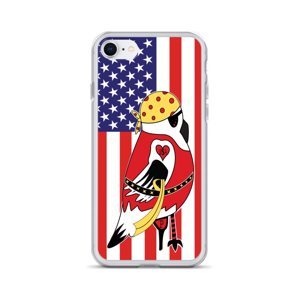 iPhone Protective Cell Phone Case - American Pirate with United States Flag - by WeezWomp - WeezWomp