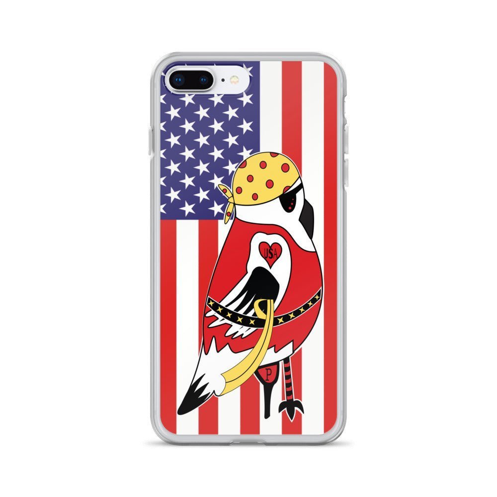 iPhone Protective Cell Phone Case - American Pirate with United States Flag - by WeezWomp - WeezWomp