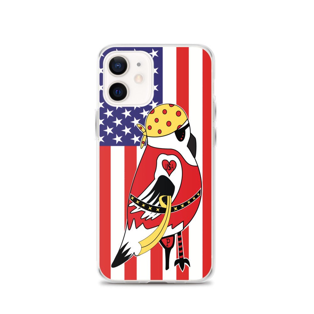 iPhone Protective Cell Phone Case - American Pirate with United States Flag - by WeezWomp - WeezWomp