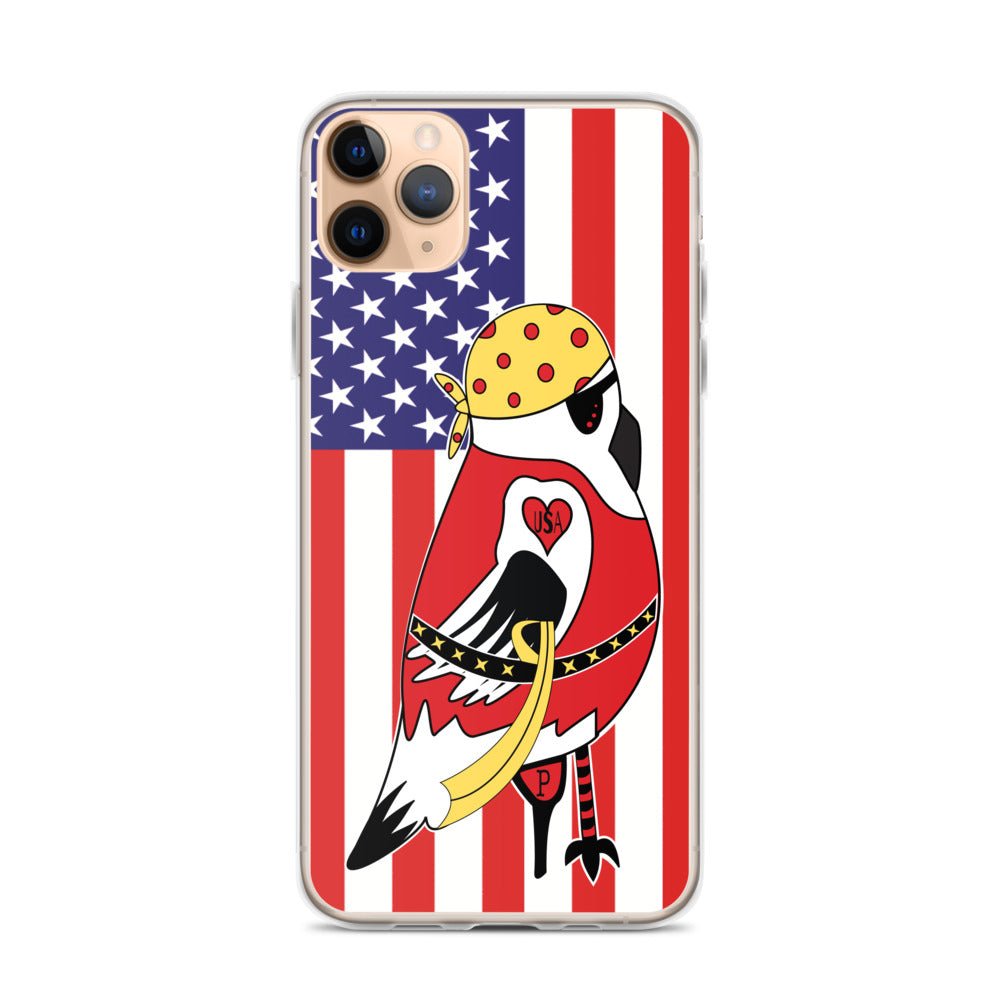 iPhone Protective Cell Phone Case - American Pirate with United States Flag - by WeezWomp - WeezWomp