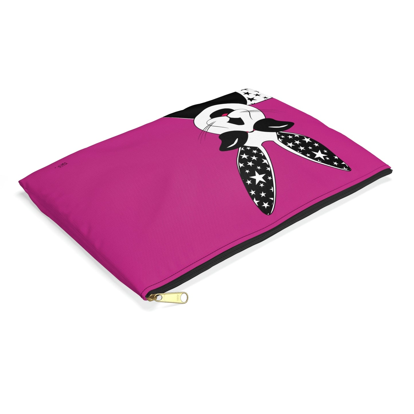 Lucky Rabbit on Fuschia Makeup Pouch Organizer Cosmetic Bag Accessory Travel Pouch / Cosmetic Bags / Makeup Bags / Toiletry Bag / Waterproof Be - WeezWomp