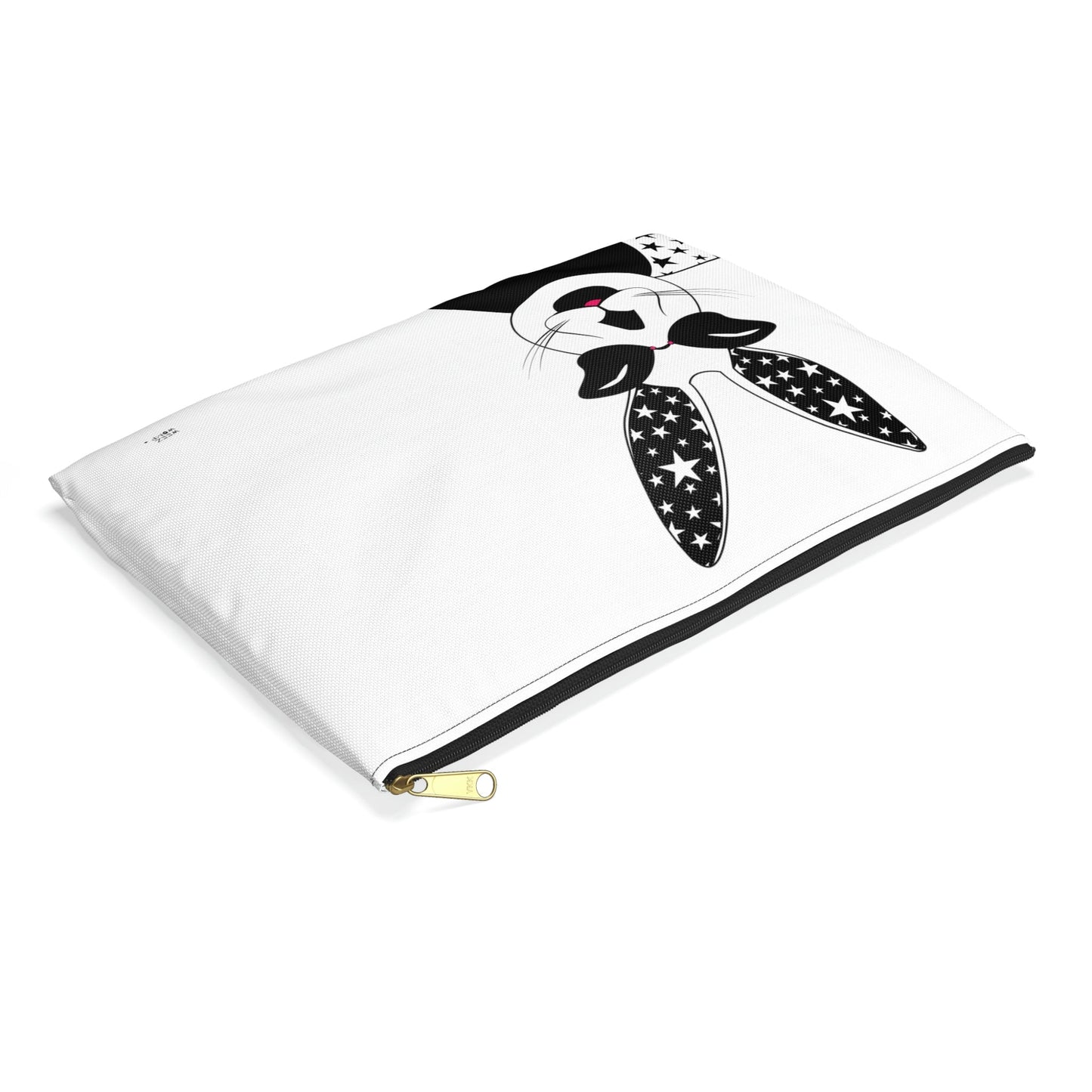 Lucky Rabbit on White Makeup Pouch Organizer Cosmetic Bag Accessory Travel Pouch / Cosmetic Bags / Makeup Bags / Toiletry Bag / Waterproof Be - WeezWomp