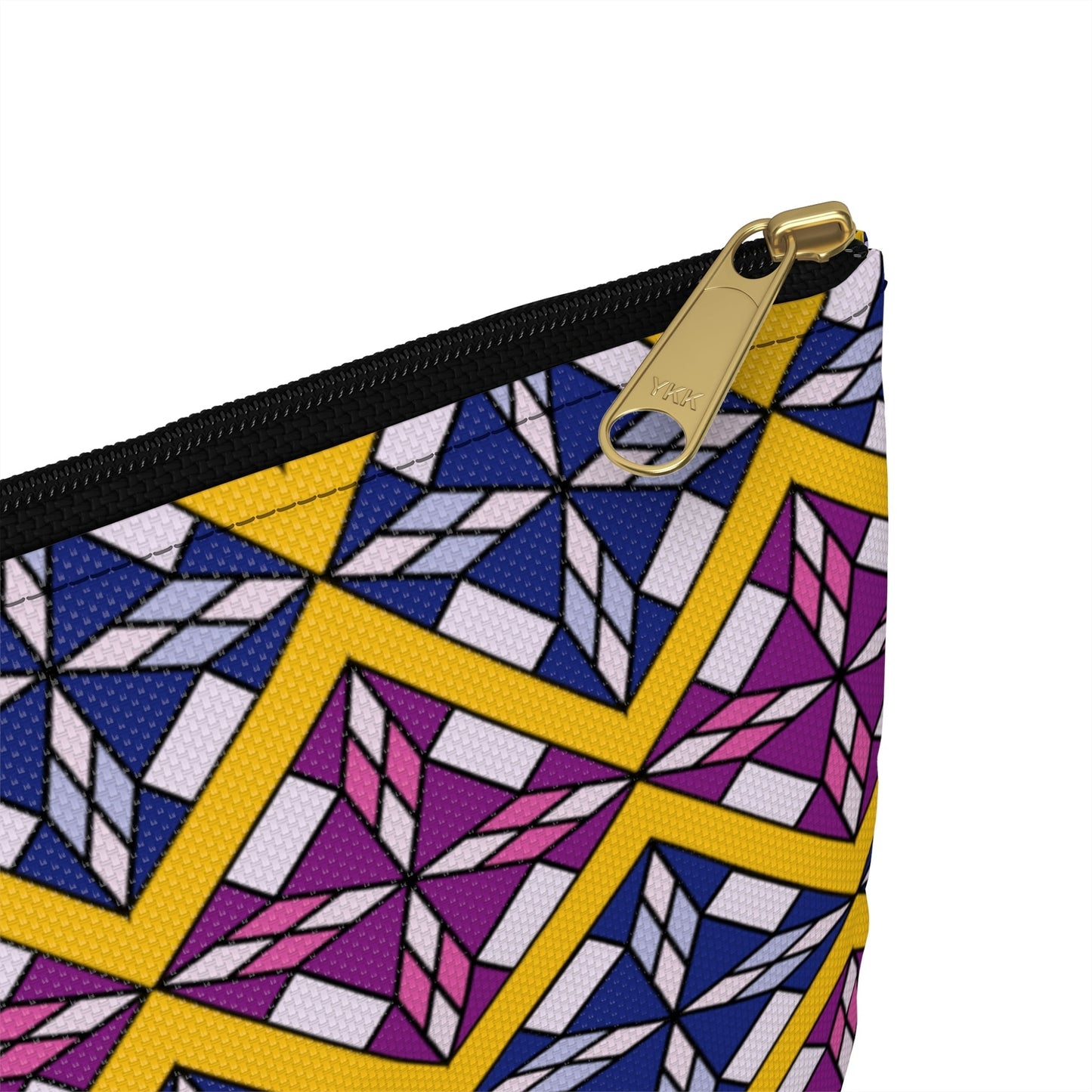 Makeup Pouch 8 x 11 Organizer Cosmetic Bag with Purple Quilt Pattern / Cosmetic Bags / Makeup Bags / Toiletry Bag / Waterproof Beauty Bag - WeezWomp