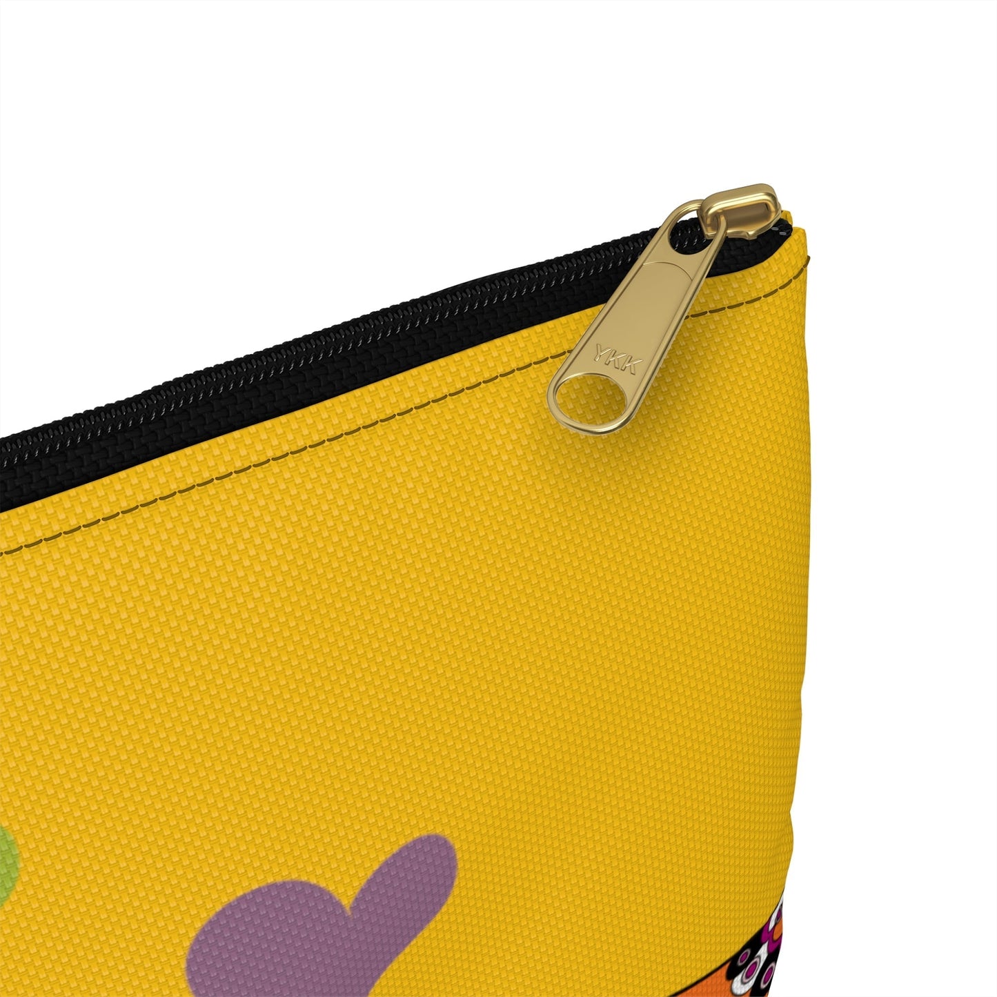 Makeup Pouch 8 x 11 Travel Pouch Organizer Cosmetic Bag with Cats in Green and Yellow / Cosmetic Bags / Makeup Bags / Toiletry Bag / Waterproof Beauty Bag - WeezWomp