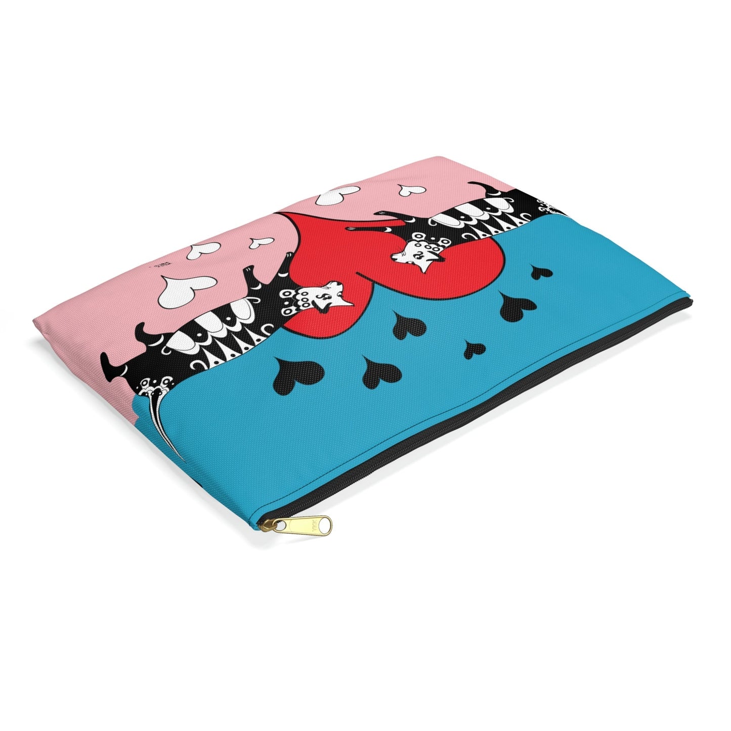 Makeup Pouch 8 x 11Organizer Cosmetic Bag Accessory Travel Pouch in Pink and Black / Cosmetic Bags / Makeup Bags / Toiletry Bag / Waterproof Beauty Bag - WeezWomp