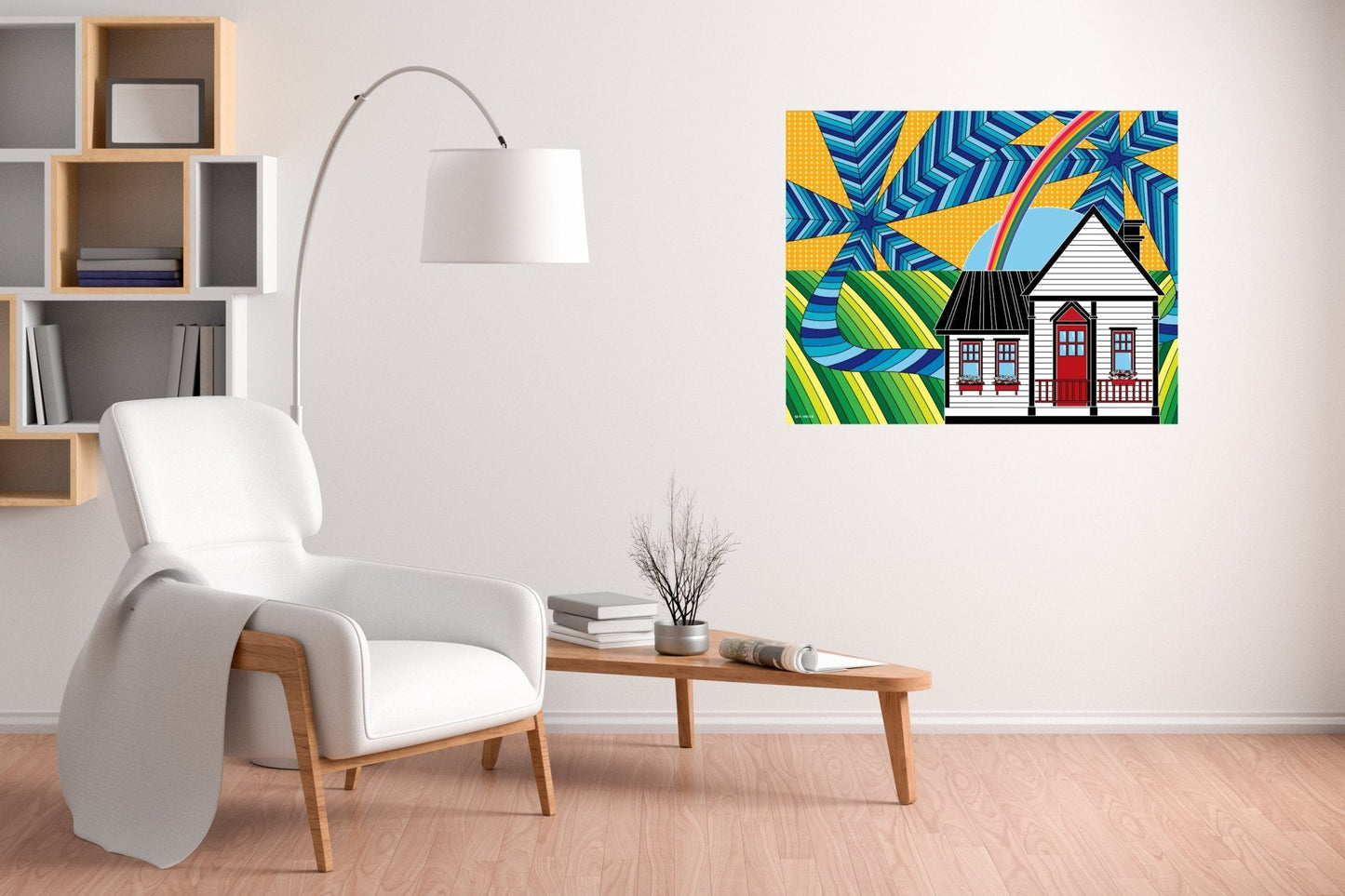 "North Star" Modern Acrylic Wall Art - Cottage House Wall Decor - 36 x 24 - WeezWomp