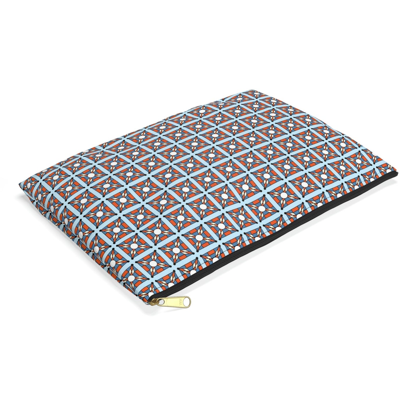 Orange Star on Blue Travel Pouch Organizer Cosmetic Bag / Cosmetic Bags / Makeup Bags / Toiletry Bag / Waterproof Beauty Bag - WeezWomp