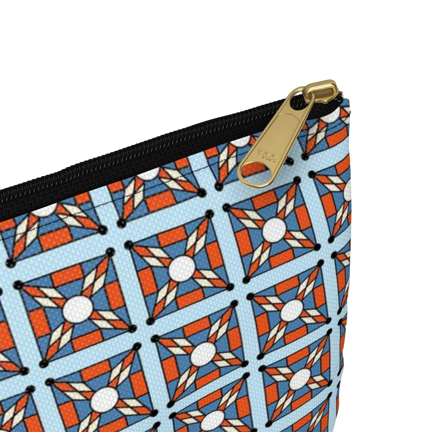 Orange Star on Blue Travel Pouch Organizer Cosmetic Bag / Cosmetic Bags / Makeup Bags / Toiletry Bag / Waterproof Beauty Bag - WeezWomp
