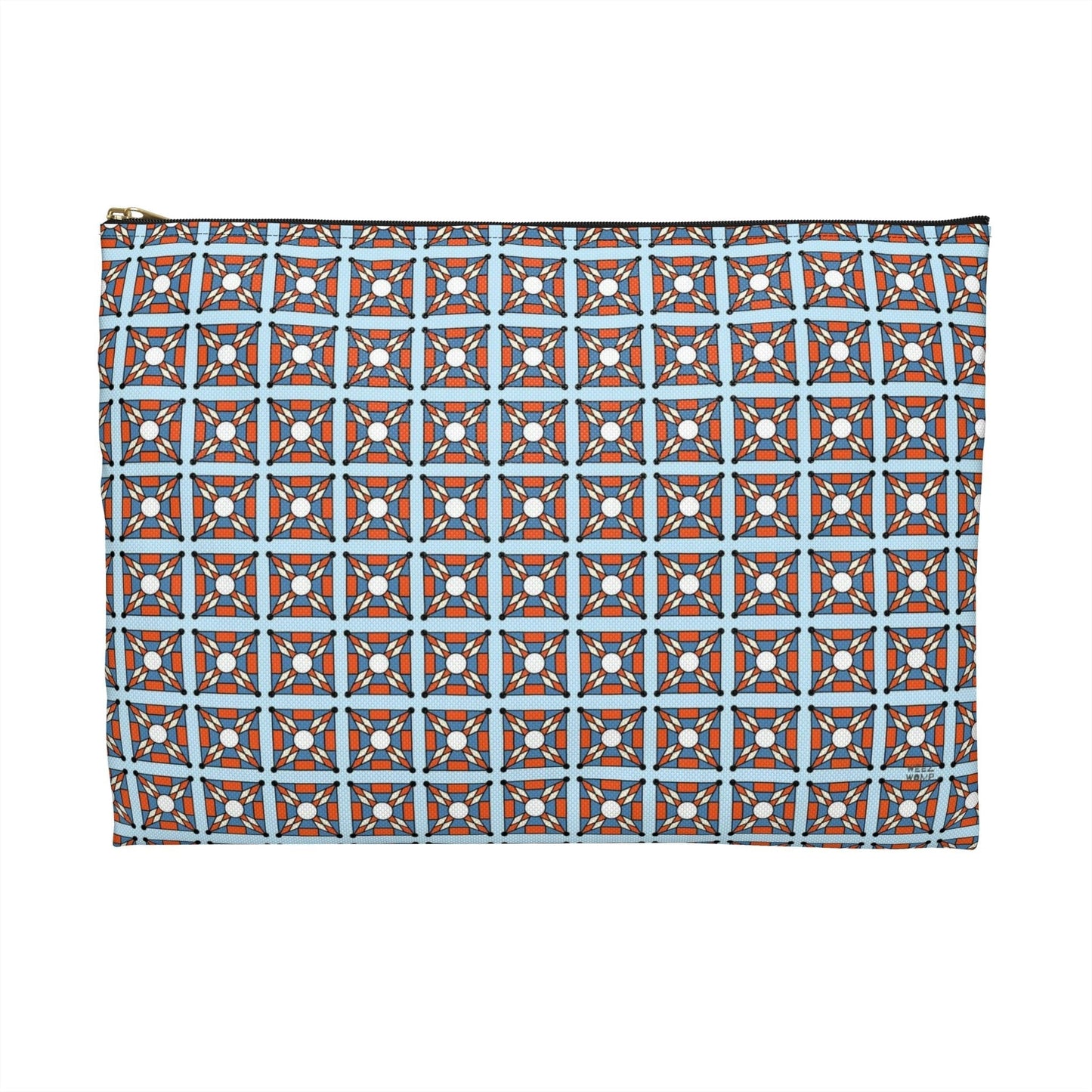 Orange Star on Blue Travel Pouch Organizer Cosmetic Bag / Cosmetic Bags / Makeup Bags / Toiletry Bag / Waterproof Beauty Bag - WeezWomp
