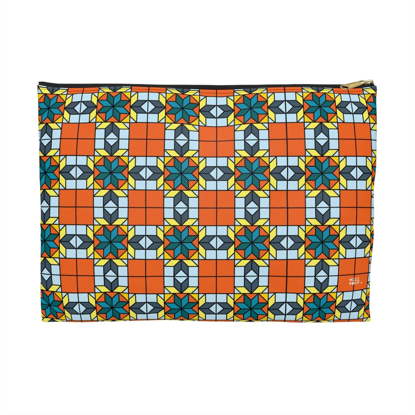 Orange Star Pattern Travel Pouch Organizer Cosmetic Bag / Cosmetic Bags / Makeup Bags / Toiletry Bag / Waterproof Beauty Bag - WeezWomp