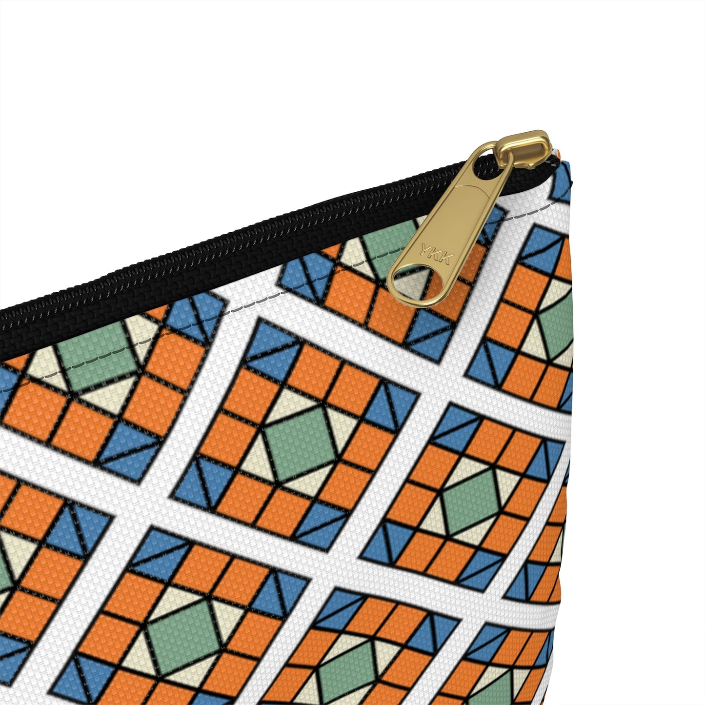 Quilted Travel Pouch Organizer Cosmetic Bag in Orange / Cosmetic Bags / Makeup Bags / Toiletry Bag / Waterproof Beauty Bag - WeezWomp