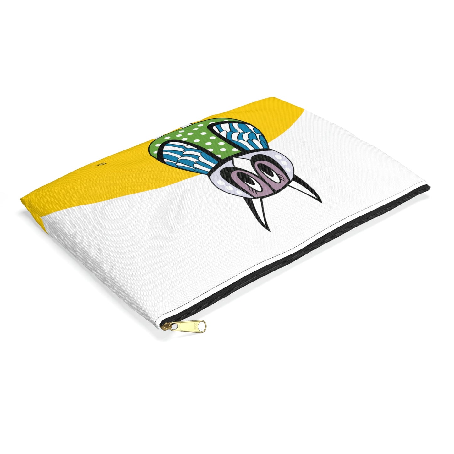 Retro Owl Travel Pouch Organizer Cosmetic Bag in Yellow & White / Cosmetic Bags / Makeup Bags / Toiletry Bag / Waterproof Beauty Bag - WeezWomp